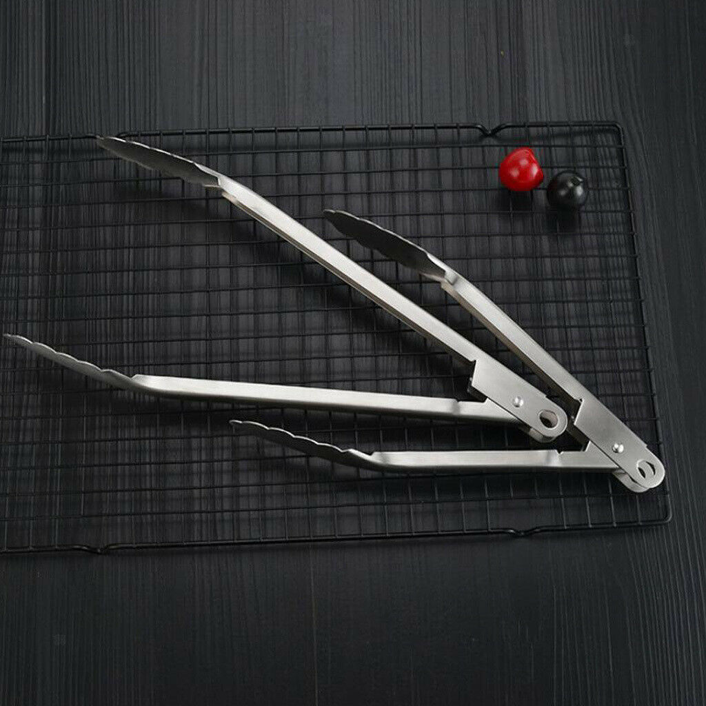 Kitchen Stainless Steel Cooking Tong Clamp Food Utensil BBQ Buffet Clips