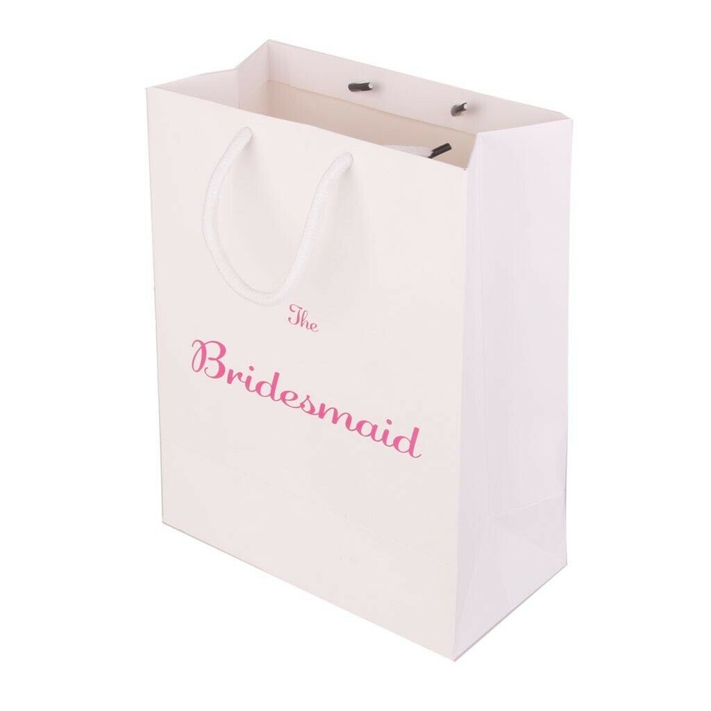 Pieces of 3 The Bridesmaid Printed Paper Bag with Handle for Wedding, Bridal