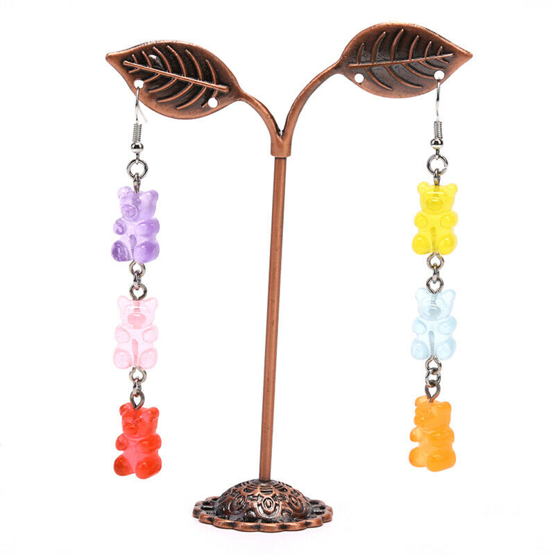 New Funny Colorful Cartoon Three Bear Animal Dangle Drop Earrings Jewelry.l8