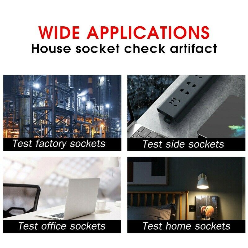 1PC 90-250V HABOTEST GFCI Outlet Tester W/ Voltage Display Socket Tester US Plug