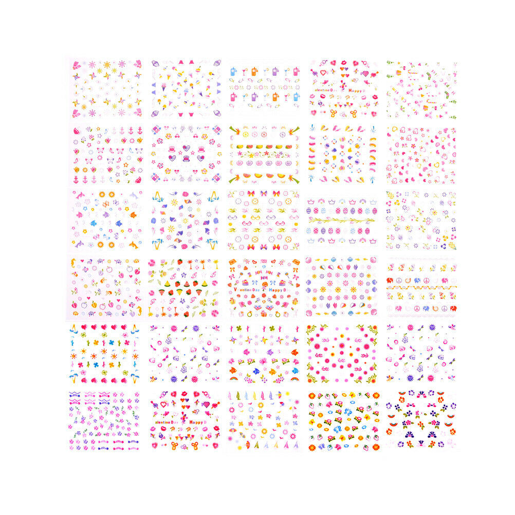 5Sheets Cartoon Kids Safety Nail Stickers DIY Makeup Nail Art Christmas GiftY BU