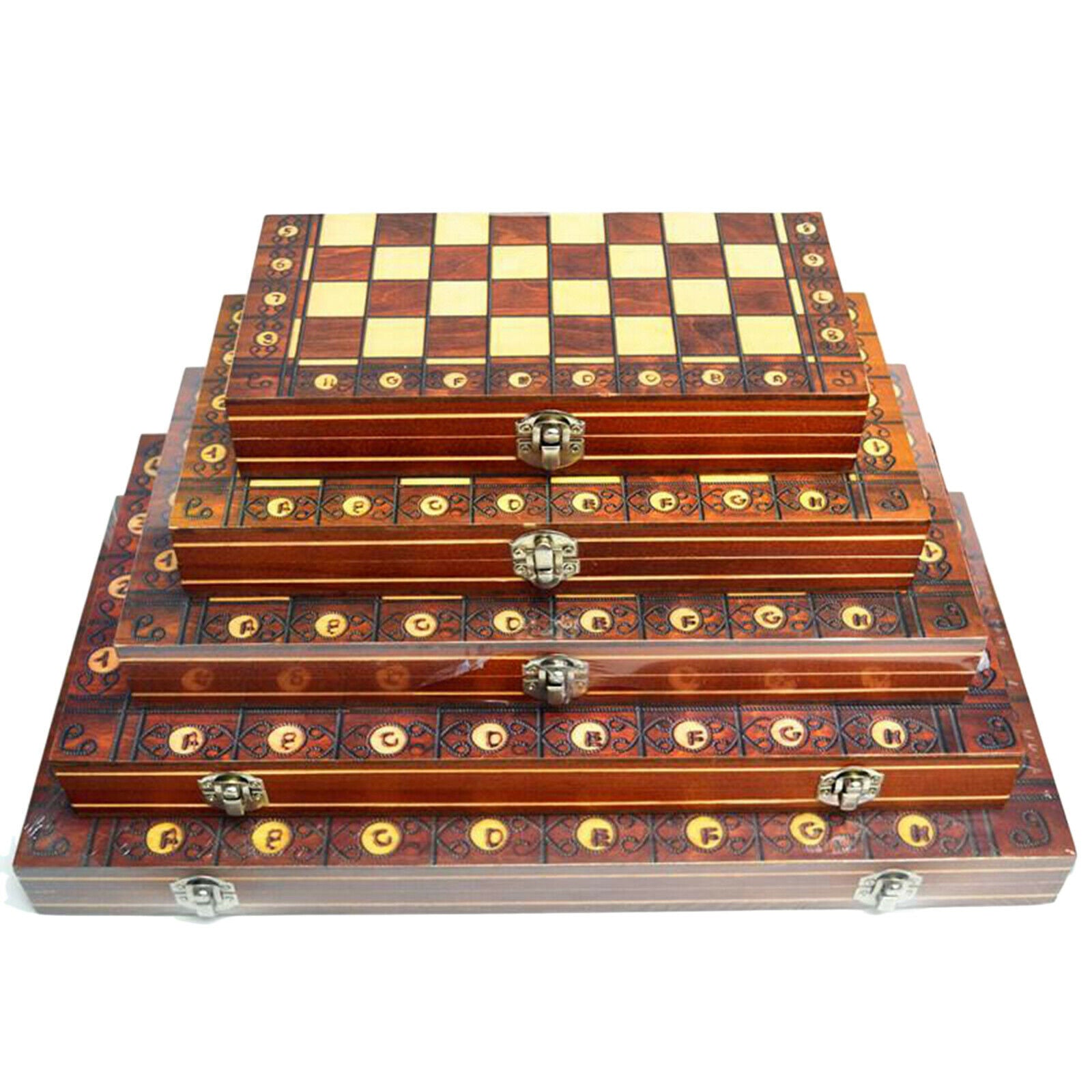 Travel Folding Magnetic Wooden Chess Set   Handcrafted 15" Chess Board