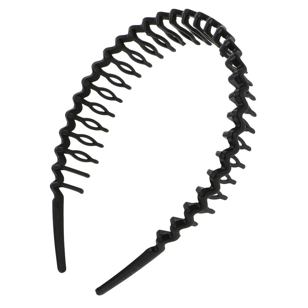 10pcs Black Plastic Wave Hair Band Headband 8mm with