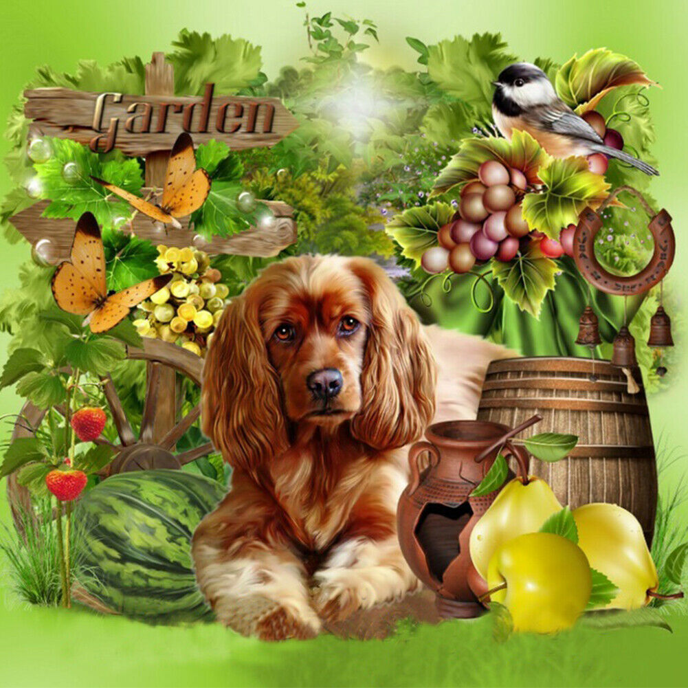 Full Round Drill Picture DIY Costume Dog Diamond Painting Poster (W567)  @