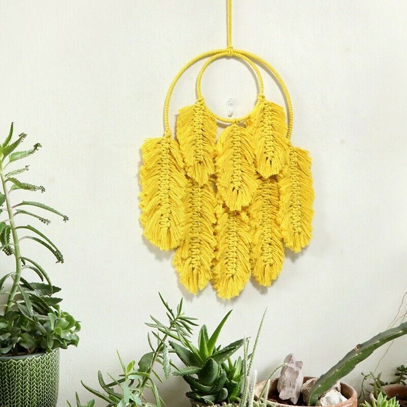 Hotel Room Wall Art Craft Adorn Handwoven Wall Hangings Tapestry Ornament Yellow