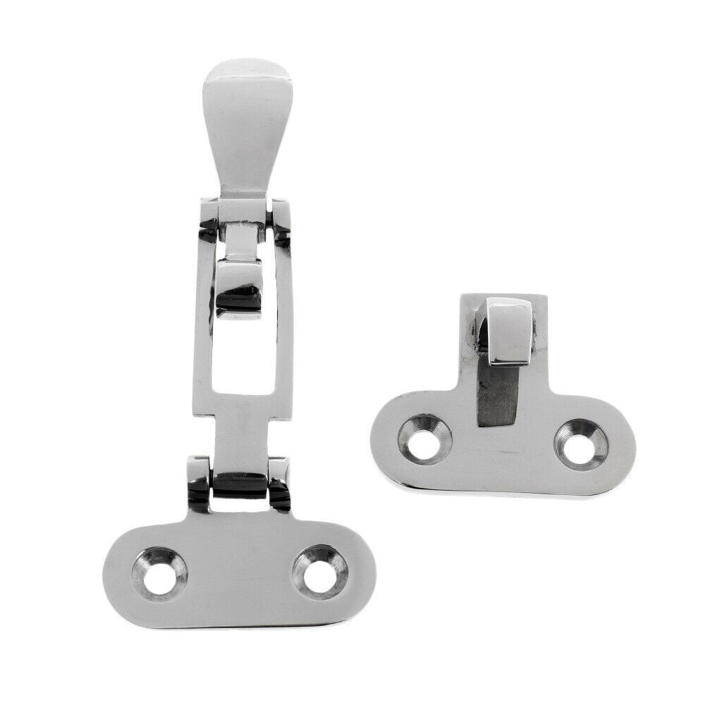 316 Stainless Steel Marine Boat Hardware Anti-Rattle Latch + 1 Pair Hinges