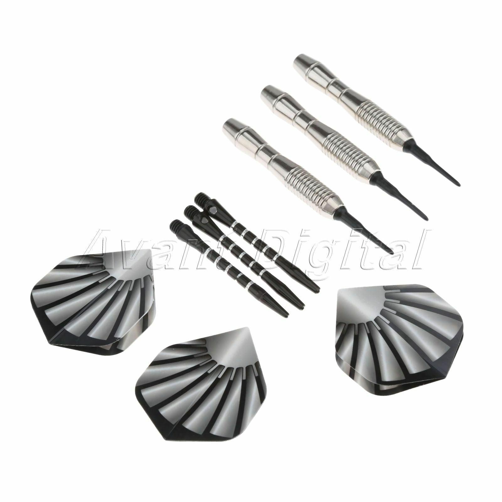 3 Pcs 18 Grams Plastic Soft Tip Darts With Aluminium Alloy Shafts High Quality