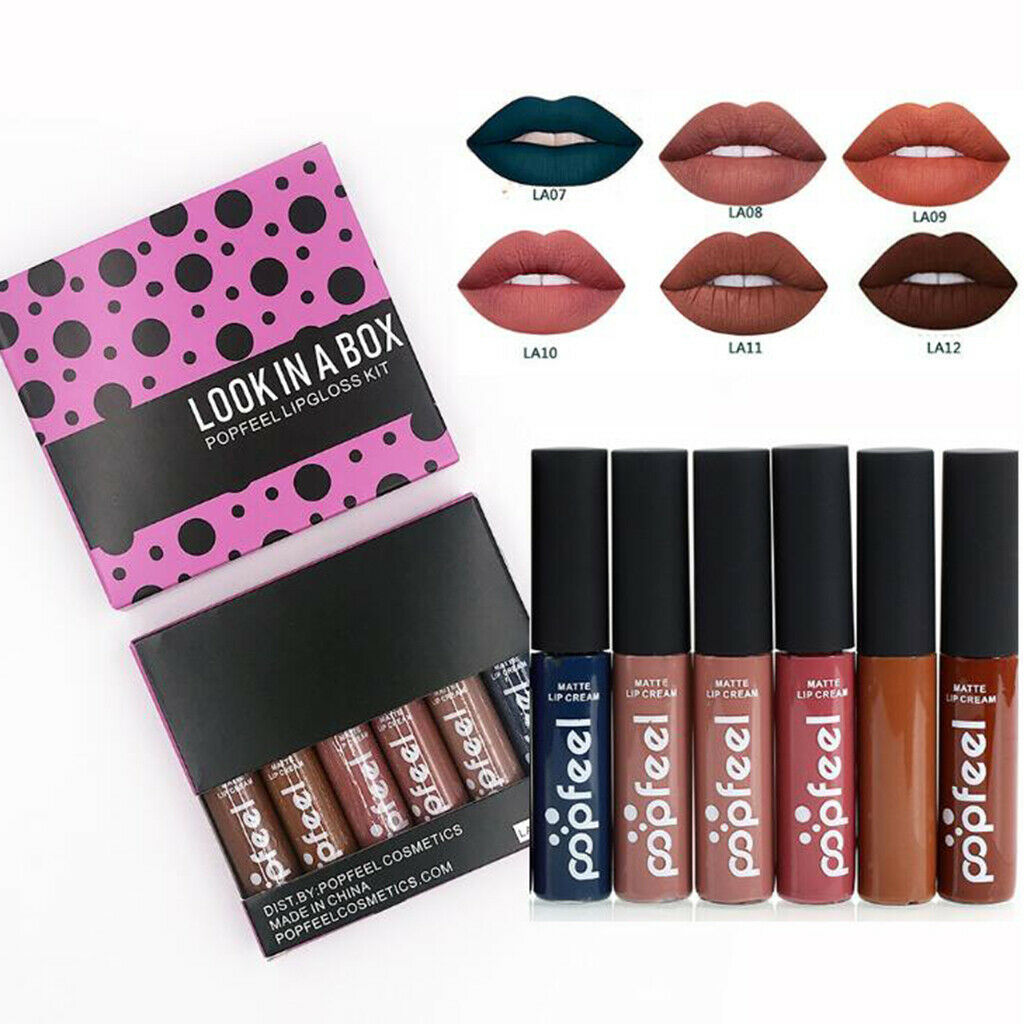 6 Colors Waterproof Liquid Lipstick Long Lasting Matte Shimmering Lip Gloss 02