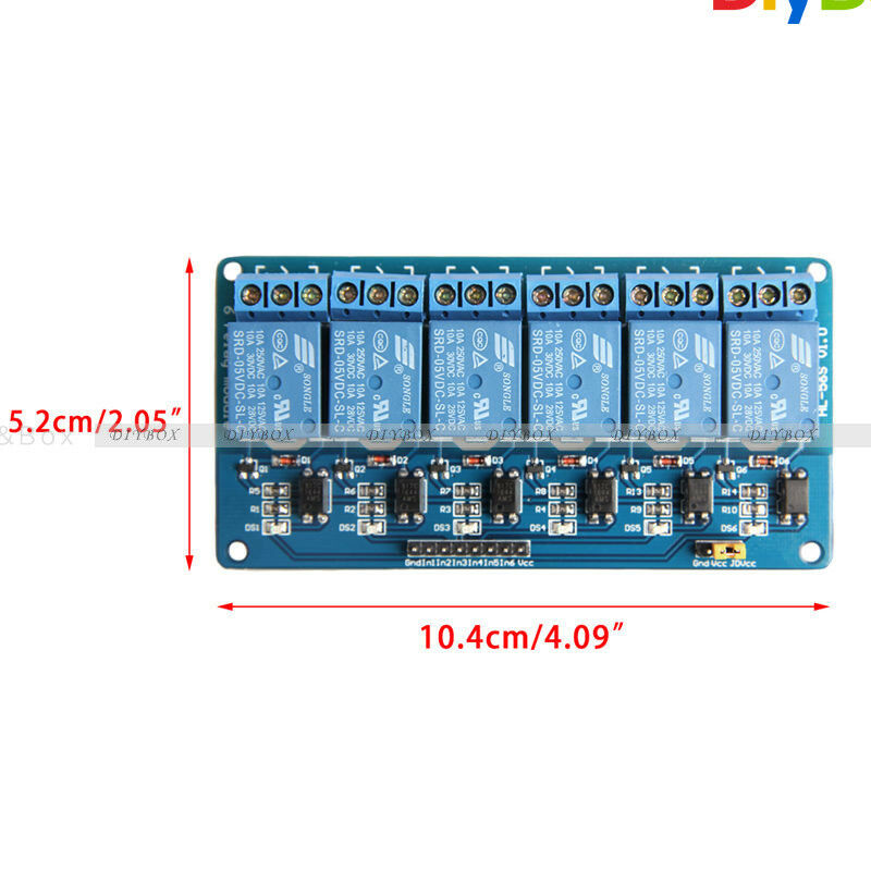 6 Channel DC 3V Relay Module Expansion Board Optocoupler Insulation for Arduino