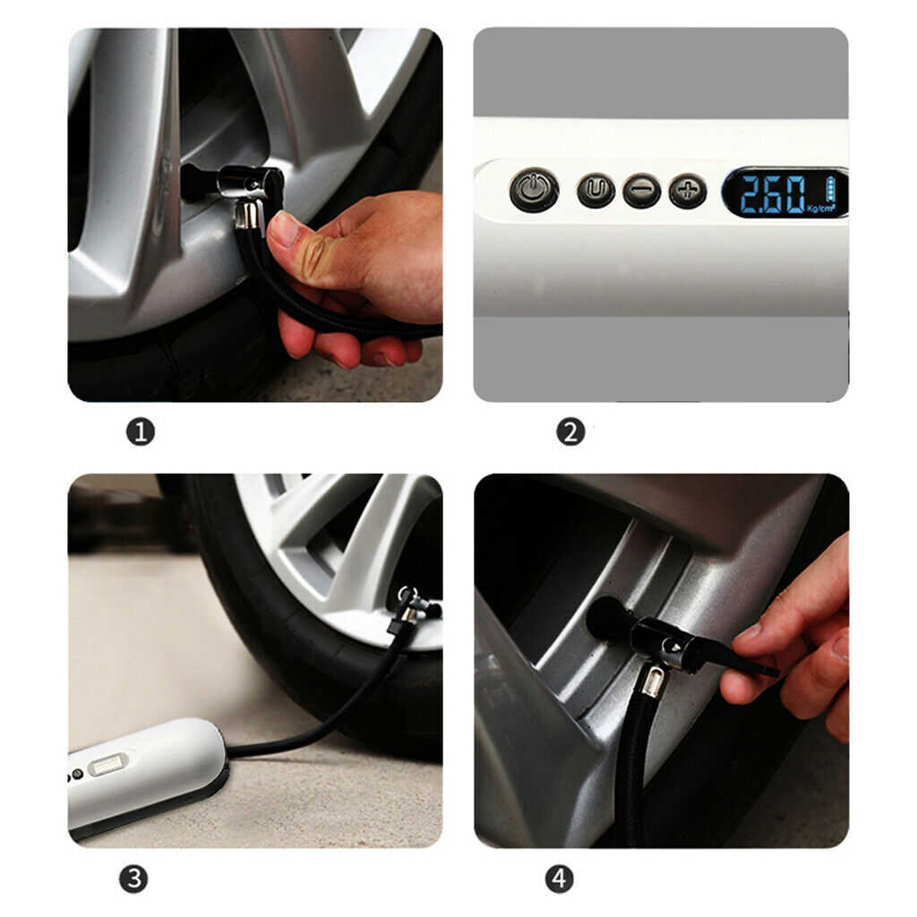 Portable Air Compressor Tire Inflator Pump for Bicycle Tire Ball Black