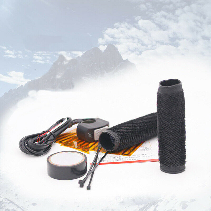 Motorcycle ATV Bike Electric Heated Grips Handlebar Winter Warm Hot Grip Pad Kit