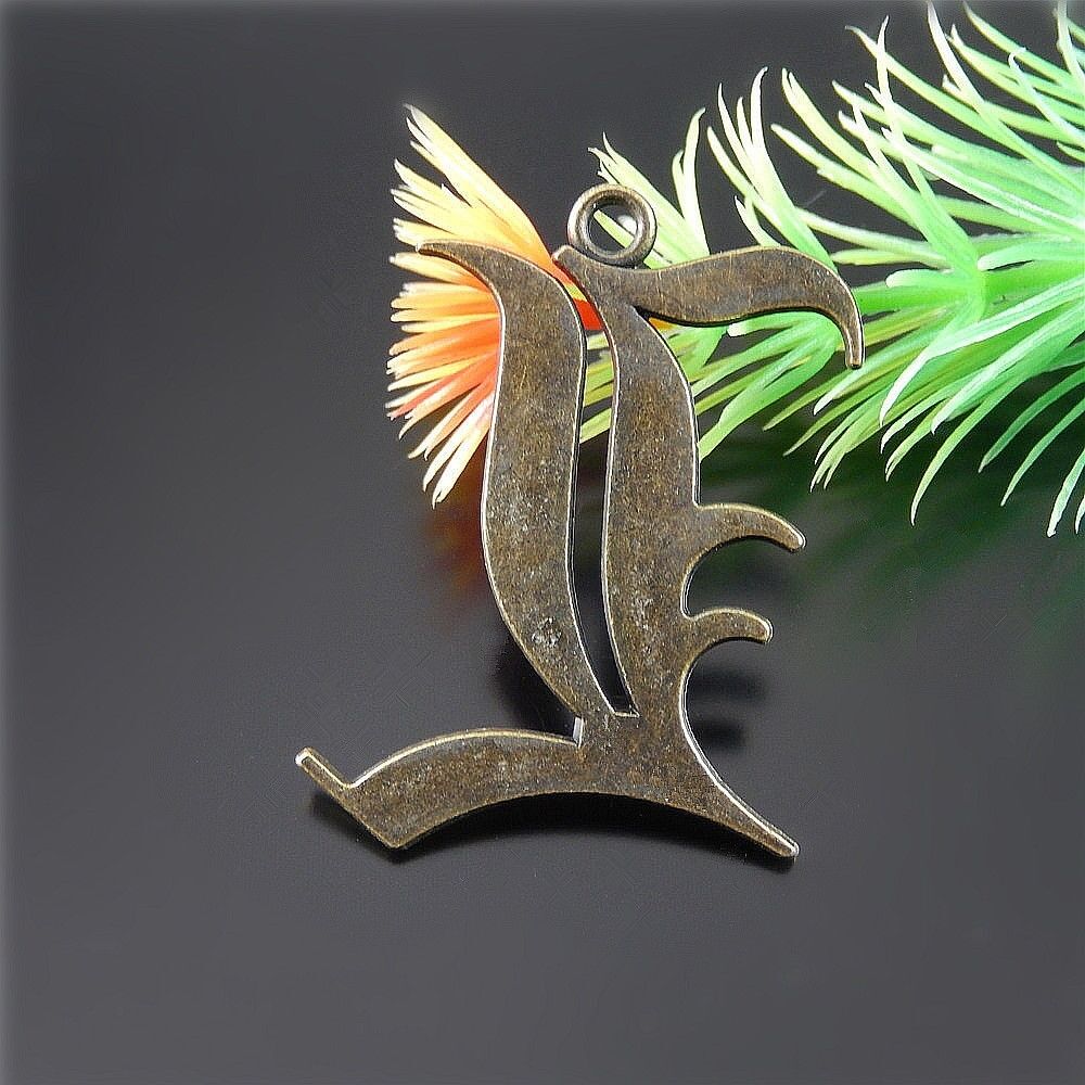 15  pcs Antiqued Bronze Zinc Alloy Letter L Charms Necklace Pendant Findings
