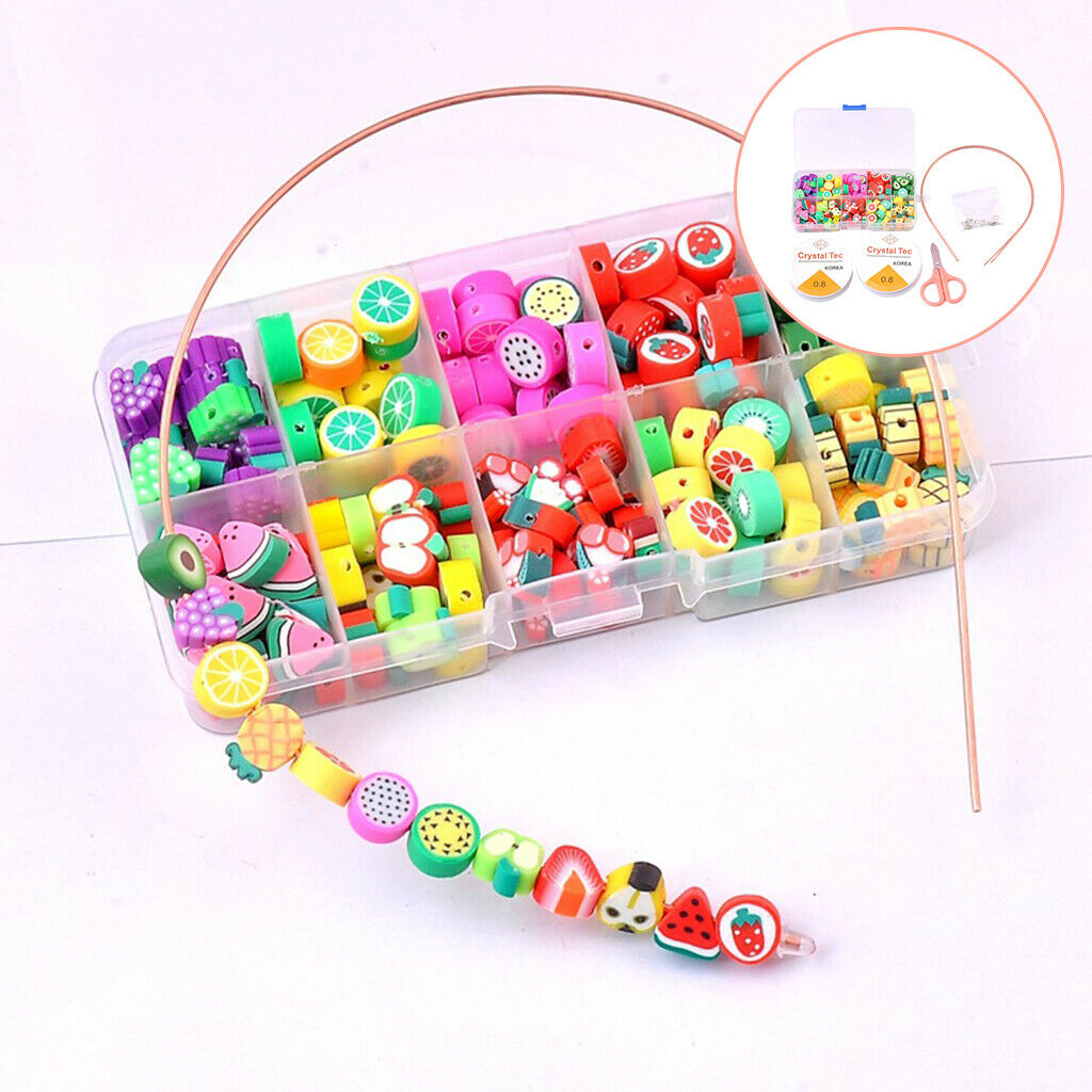 150Pcs Fruit Beads Spacer 10mm Polymer Clay Charms for Handicrafts DIY Jewelry