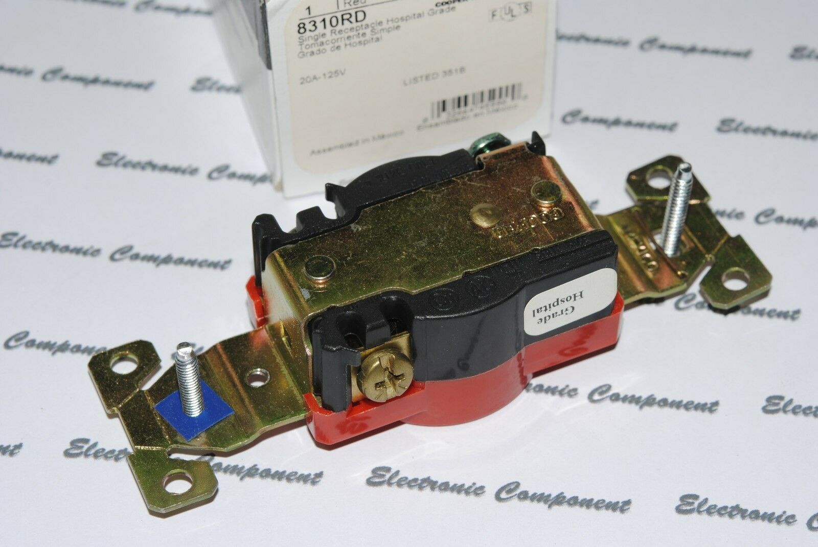 1pcs - COOPER WIRING 8310RD Premium Hospital Single Receptacle 20A-125V Outlet