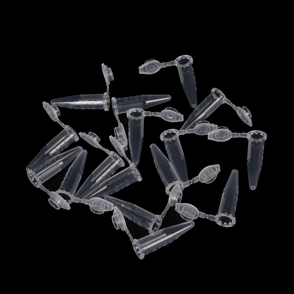 50 Pcs 1.5ml Plastic Micro Centrifuge Test Tube Vial Graduated