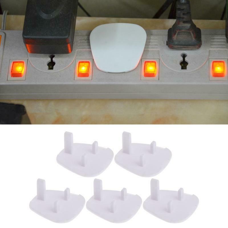 5Pcs UK Power Socket Outlet Mains Plug Cover Baby Child Safety Protector Guard
