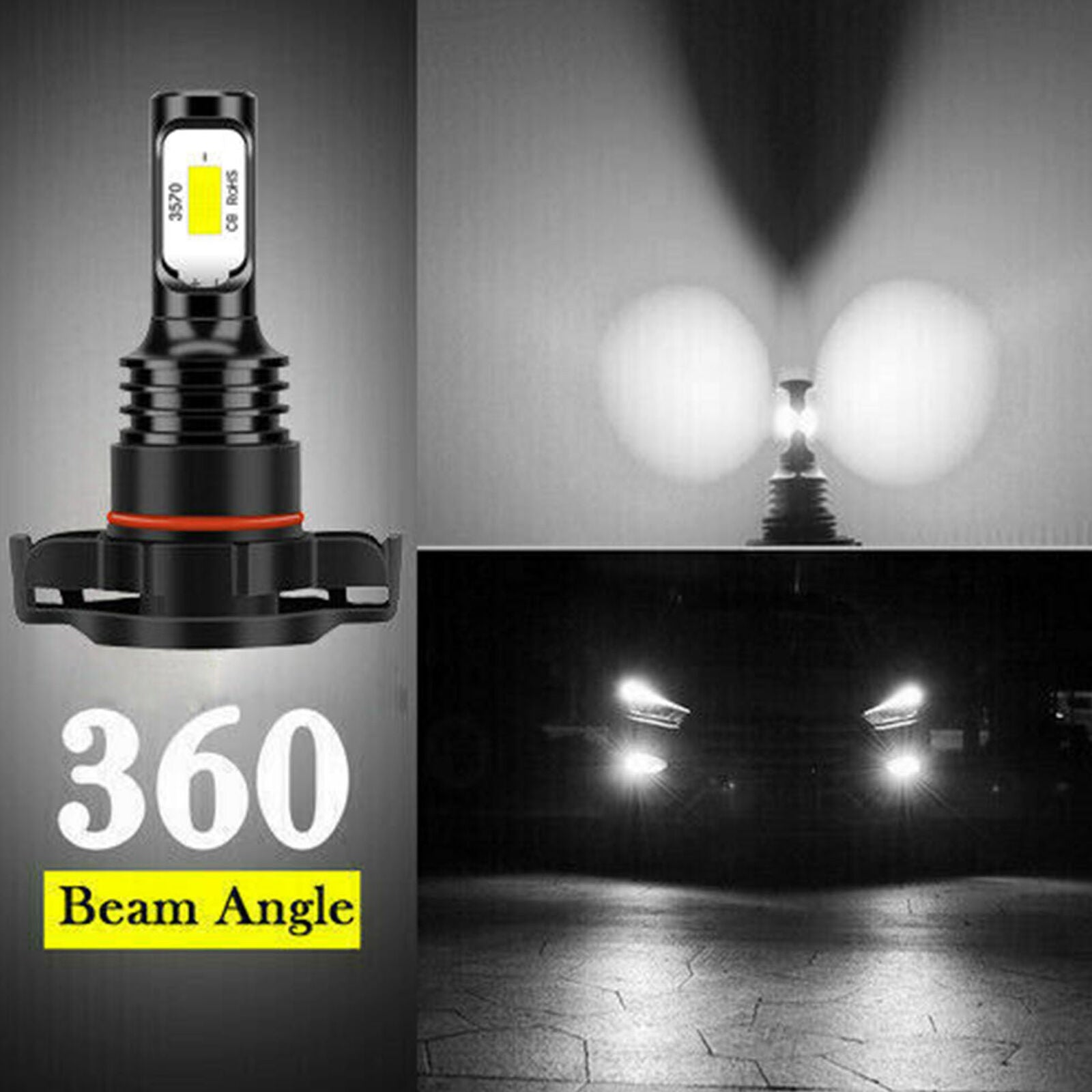 2PCS 5202 6000K LED Headlight Fog Light Bulbs For 2014 2015 GMC Sierra 1500