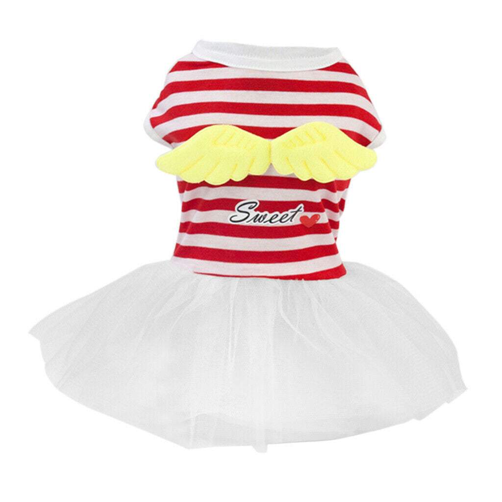 Small Dog Skirt Tutu Clothing Wedding Dresses for Spring Summer  Red L