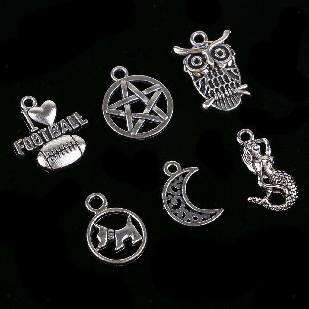 100pcs Assorted Many Style Alloy Charms Pendants Jewelry Making Accessories