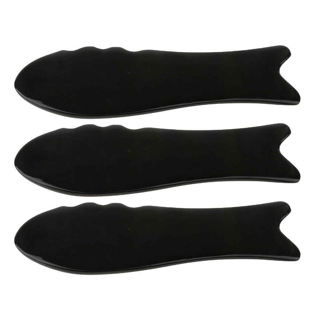 Lots 3 SPA Salon Body Facial Firming Anti-Wrinkles Gua Sha Board Black