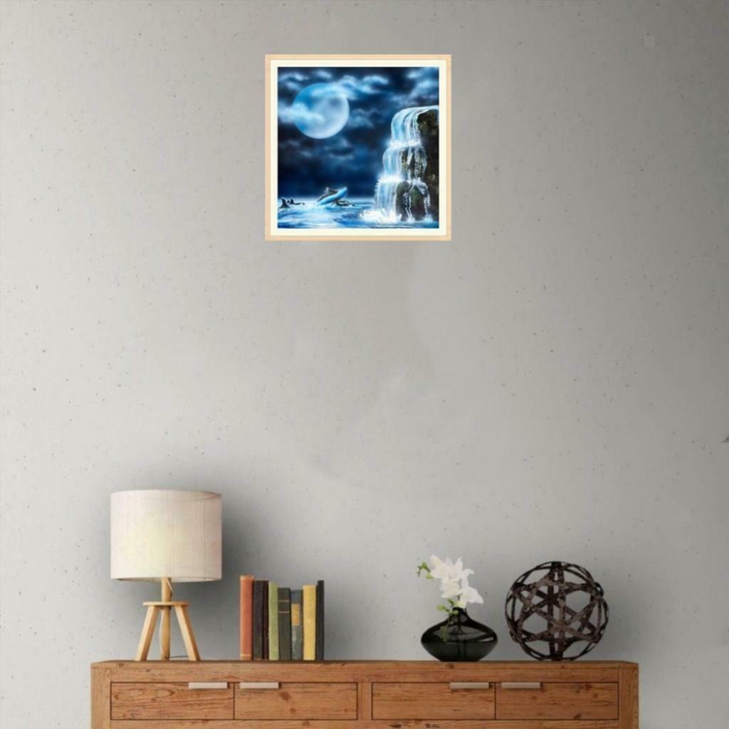 Full Drill Moon Waterfall DIY Diamond Painting Embroidery Cross Stitch Kit