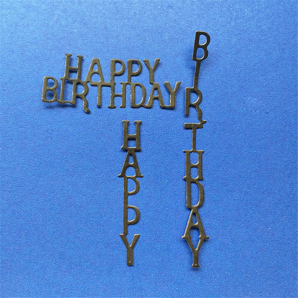 2pcs Happy Birthday letters Metal Cutting Dies Stencil Scrapbooking decor .l8