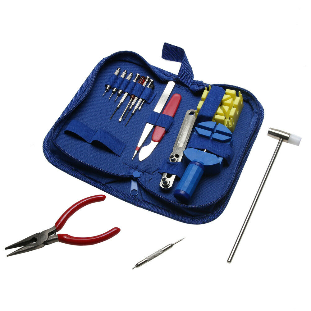 16Pcs Watchmaker Pin Remover Adjuster Case Opener Watch Repair Tool Set Kit @