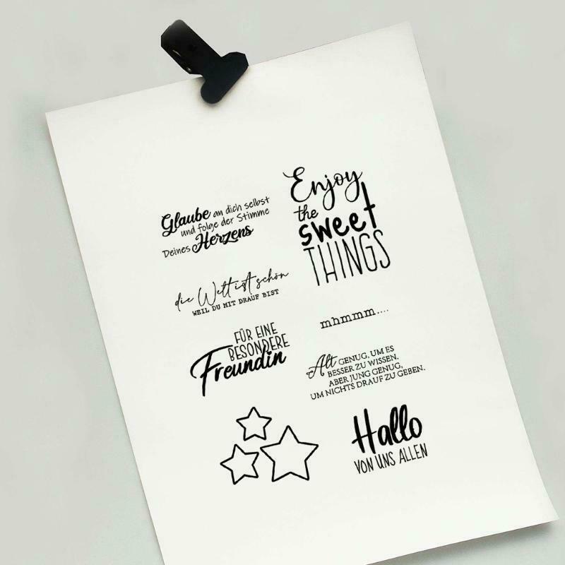 German Wishes Blessing Lettering Clear Stamps for Card Making Decoration and DIY