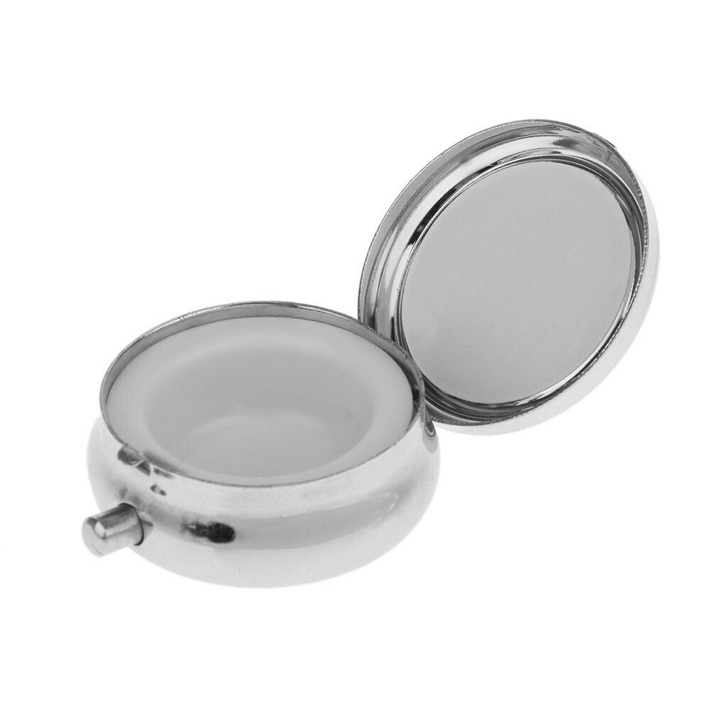2 Pieces Travel Metal Pill Box Medicine Organizer Container Case Storage