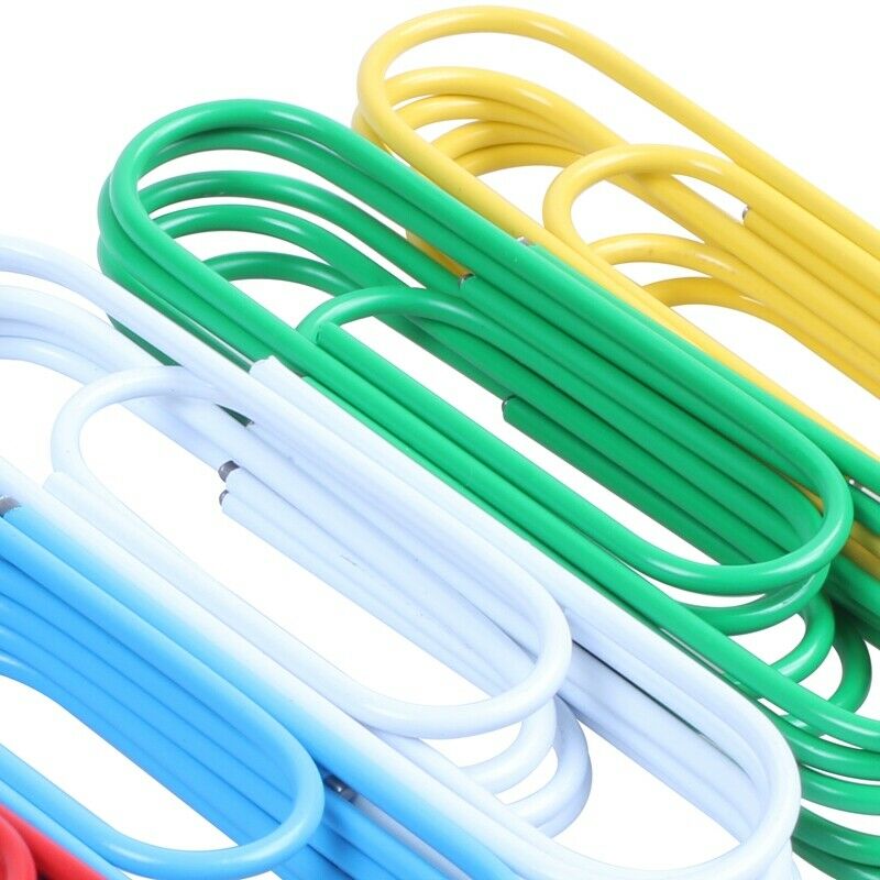 Super Large Paper Clips Vinyl Coated, 30 Pack 4 Inch Assorted Color Jumbo PapeV5