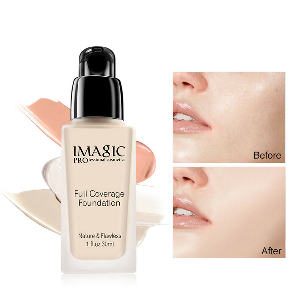 30ml Oil Free Liquid Foundation Spots Cover Concealer Contour Ivory Pink