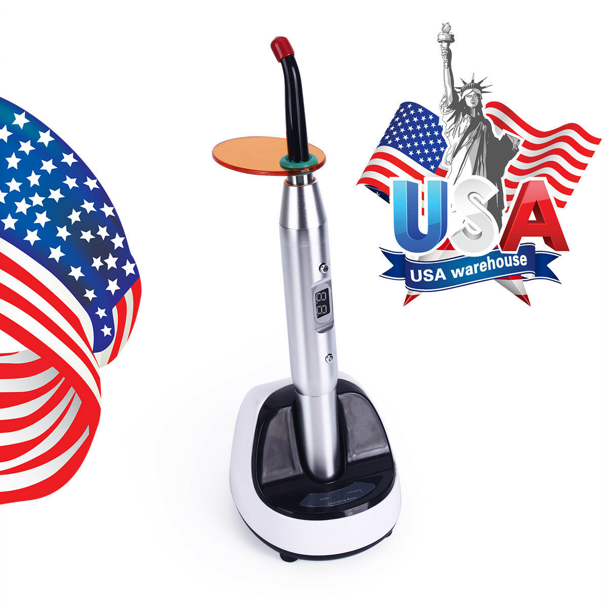 Dental Wireless Cordless LED Curing Light 12W 2700mw/cm2 Lamp Guide