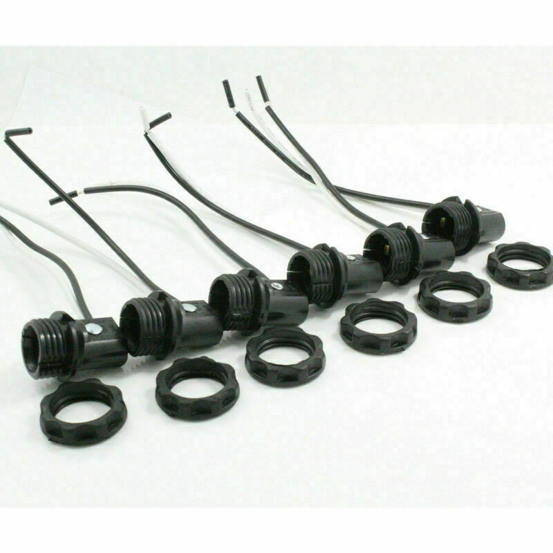 6 Pcs Candelabra Base E12 Lamp Holder Light Sockets 8" Wire Leads