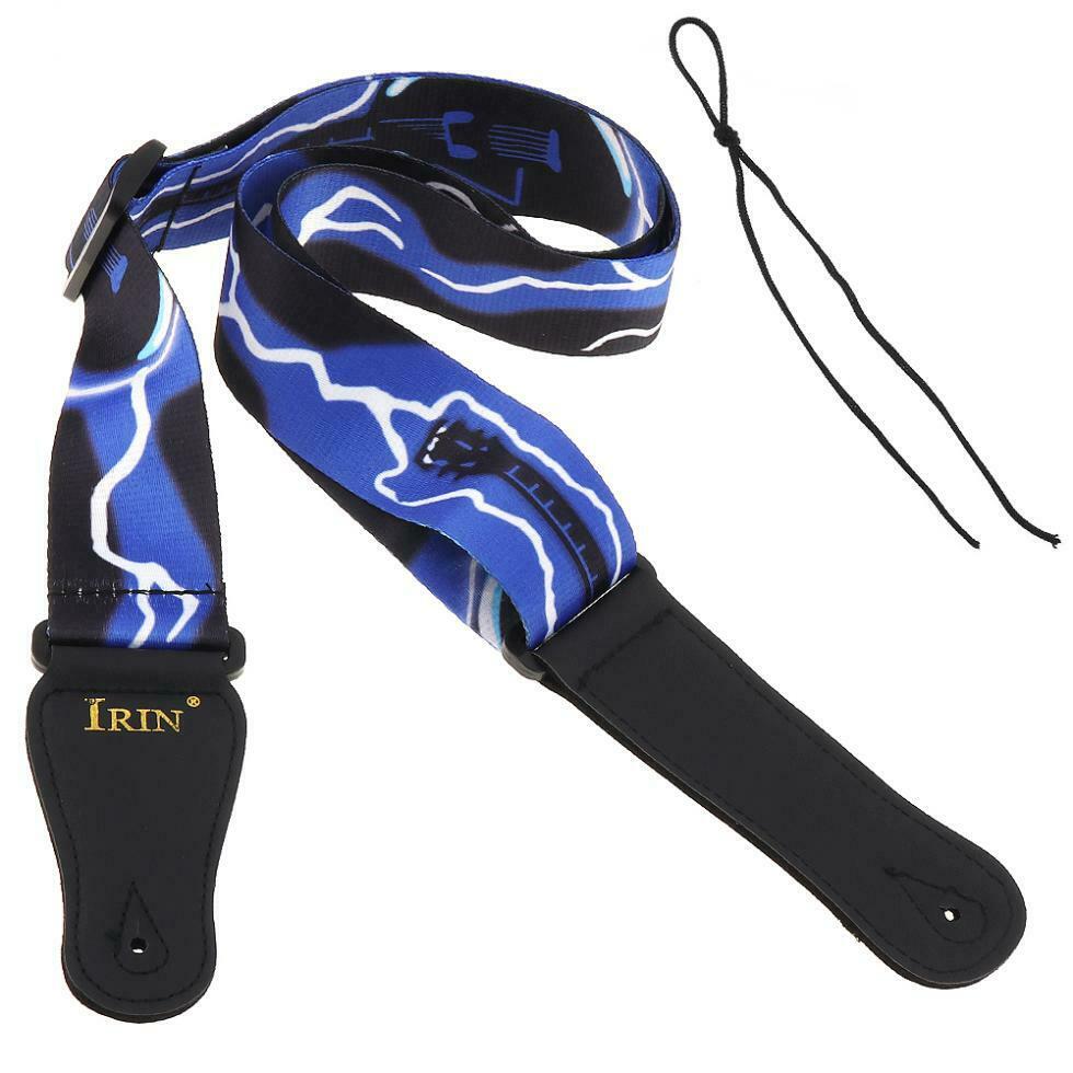50mm Adjustable Printing Guitar Strap Guitar Accessories Blue Lightning Pattern