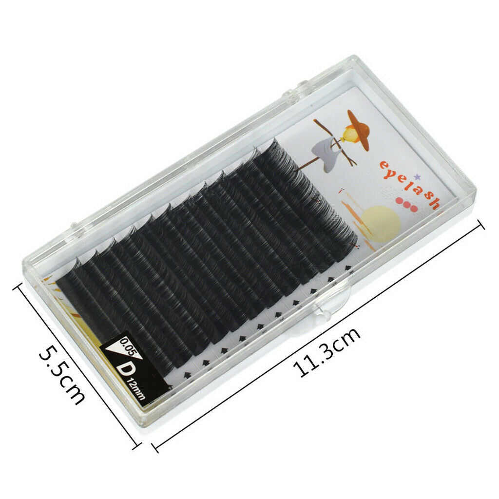 0.05 D 12mm Silk False Eyelash Cluster Tray Individual Eyelashes Extension