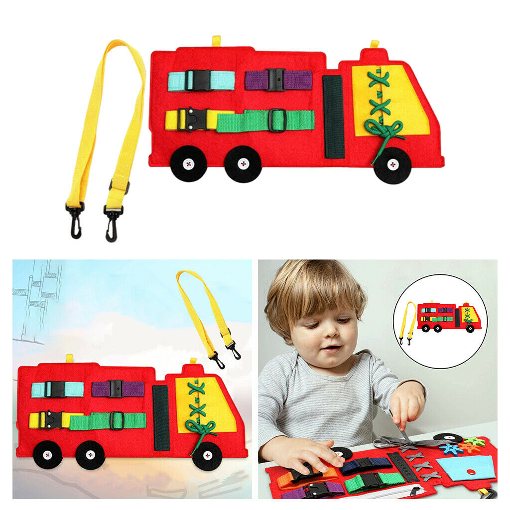 Felt Faric Fire Fighting Truck Busy Board Basic Skills Board for Toddlers