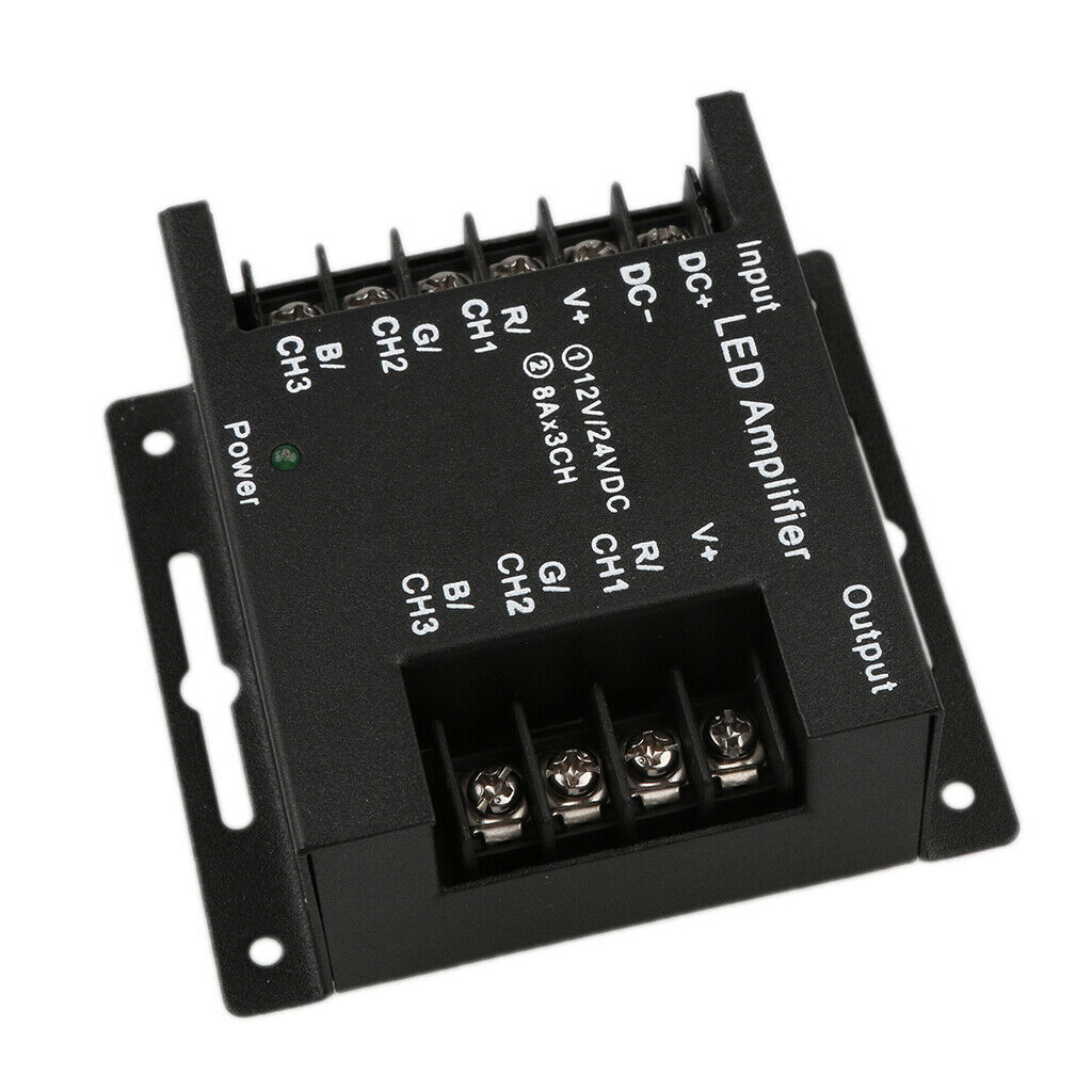 24V 3-channel RGB LED strip amplifier, brightness control for lamps