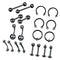 20Pcs Nose Lip Tongue Eyebrow Tragus Navel Belly Ring Piercings 10mm