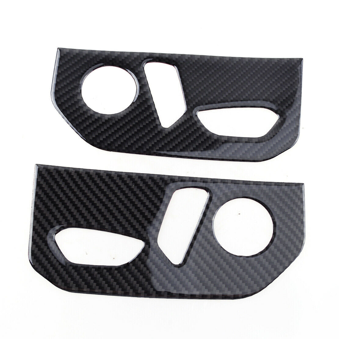 2pcs Carbon Fiber Seat Adjustment Button Panel Trim Fit for Ford F150 2015-2020