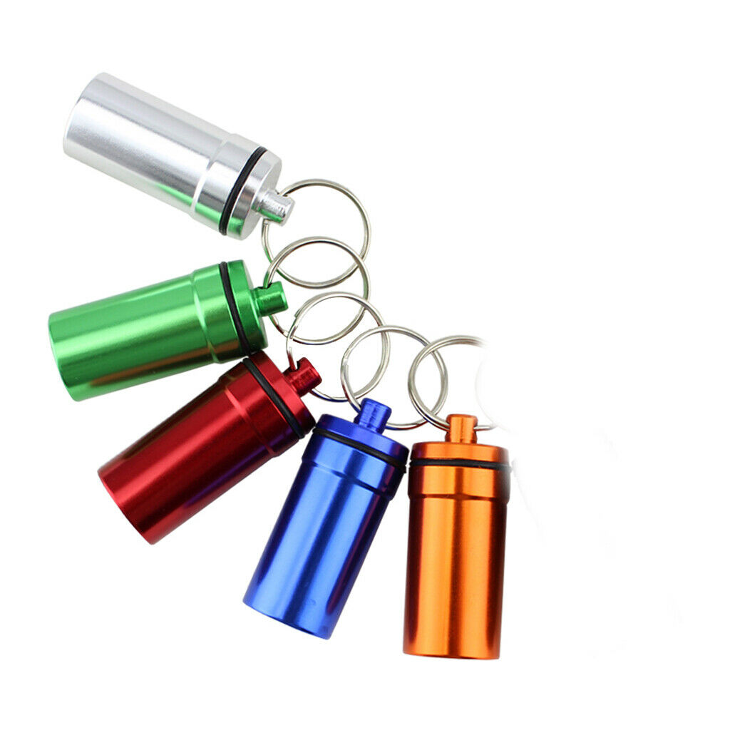 5Pcs Portable Waterproof Pill Box Bottle Holder for Outdoor Travel Camping