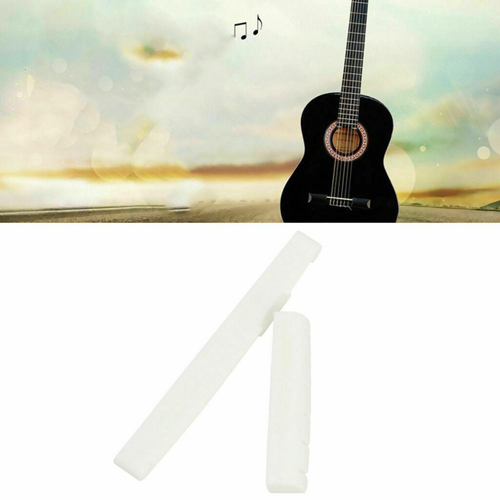 Buffalo Bone Saddle And Slotted Nut For 6 String Acoustic Guitar New