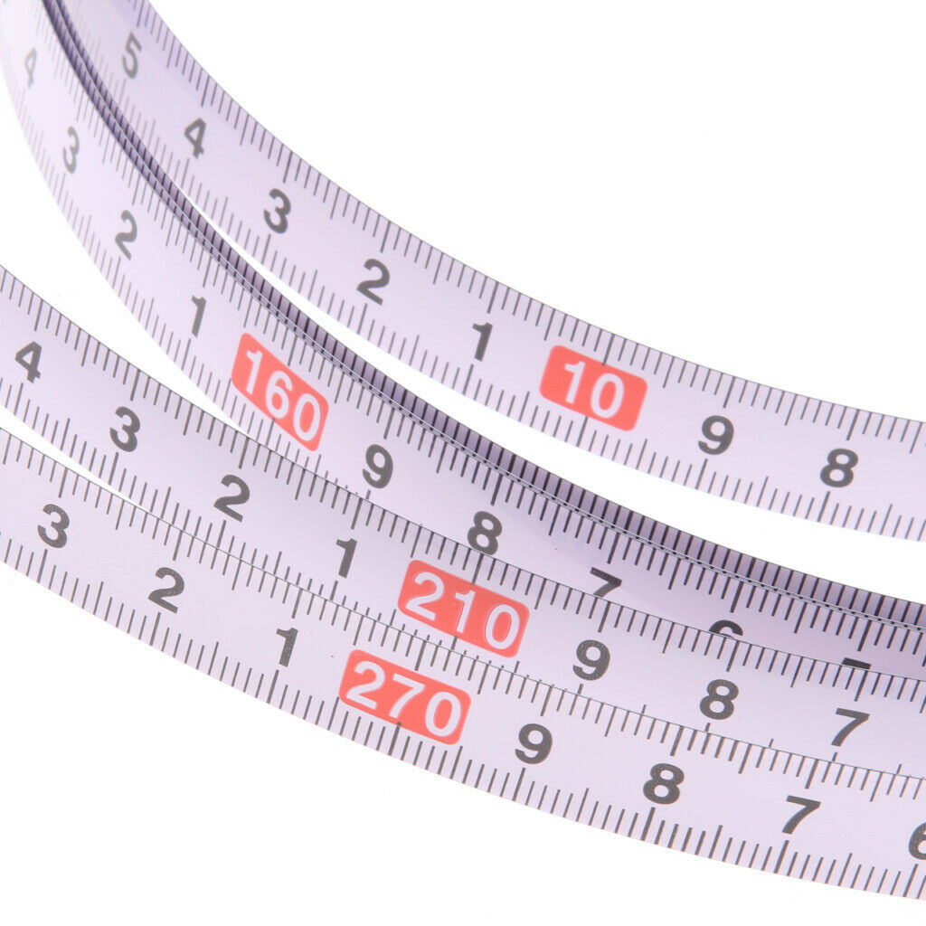 4Pcs Self-Adhesive Counter Measuring Measure Tape Metric Miter Scale White