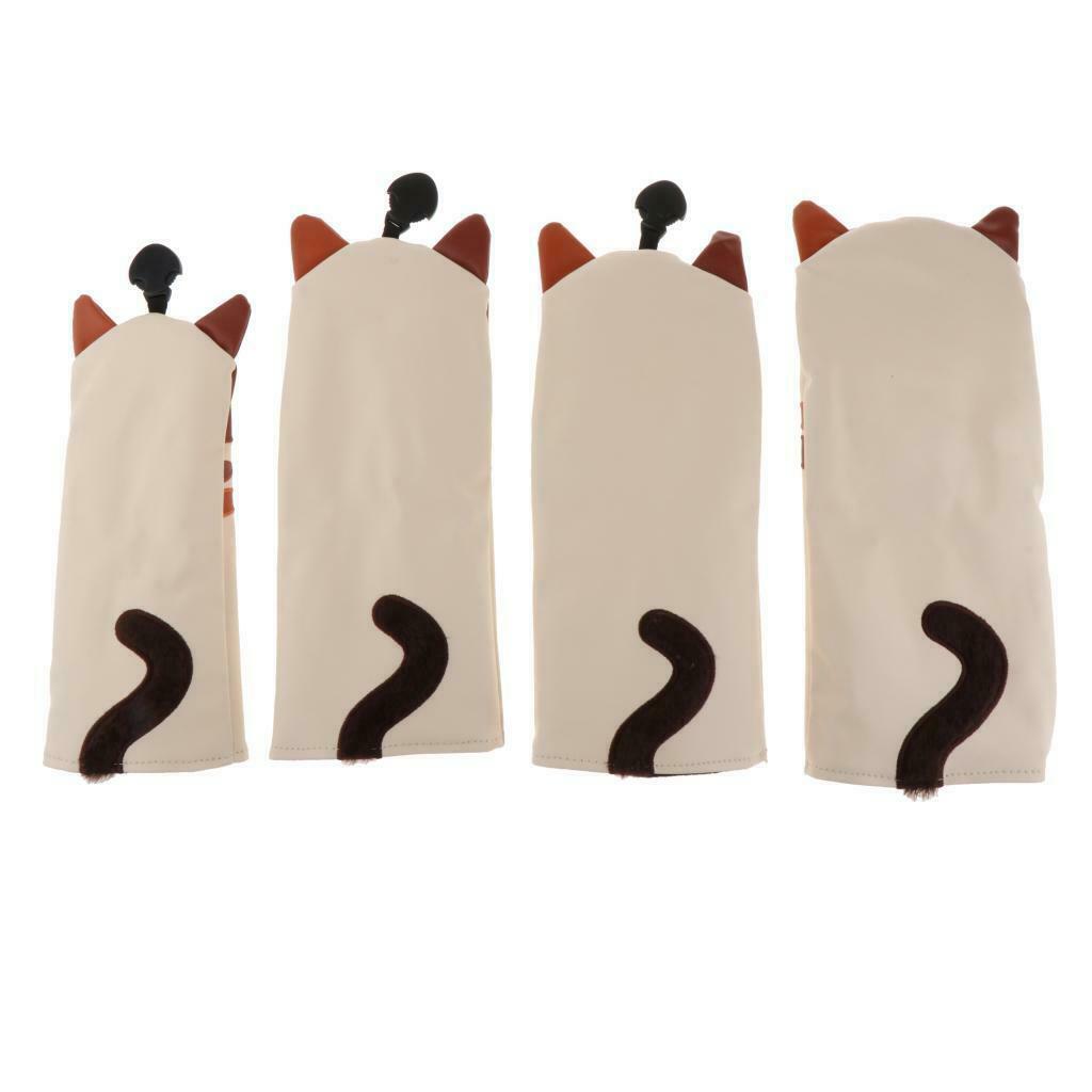 4Pcs/Set Waterproof PU Golf Mallet Head Cover Club Center Wood Putter Headcover