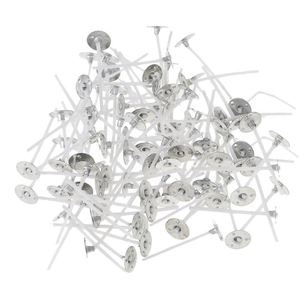 200x 2.5/3/3.5cm Pre Waxed Tabbed Candle Wick W/Sustainers for Candle Making -
