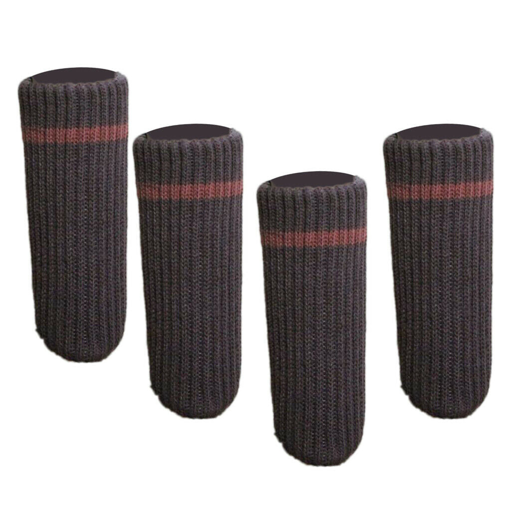 8x11cm Furniture Feet Caps Covers/Knitted Chair Leg Socks  Brown_3