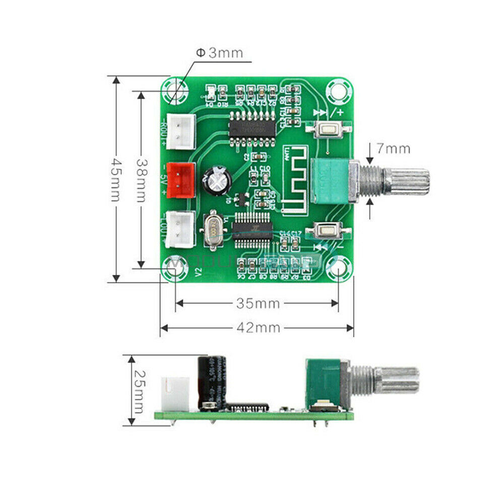Bluetooth 5.0 HD Power PAM8403 Wireless Dual Channel Stereo Amplifier Board 2*5W