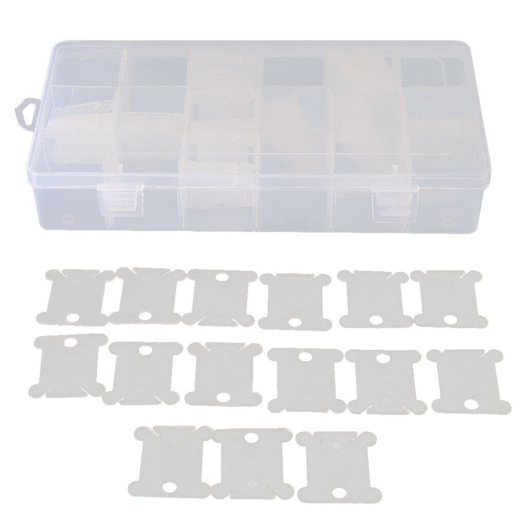 Plastic Embroidery Floss Organizer Box and 120 Pieces Winding Floss Bobbins