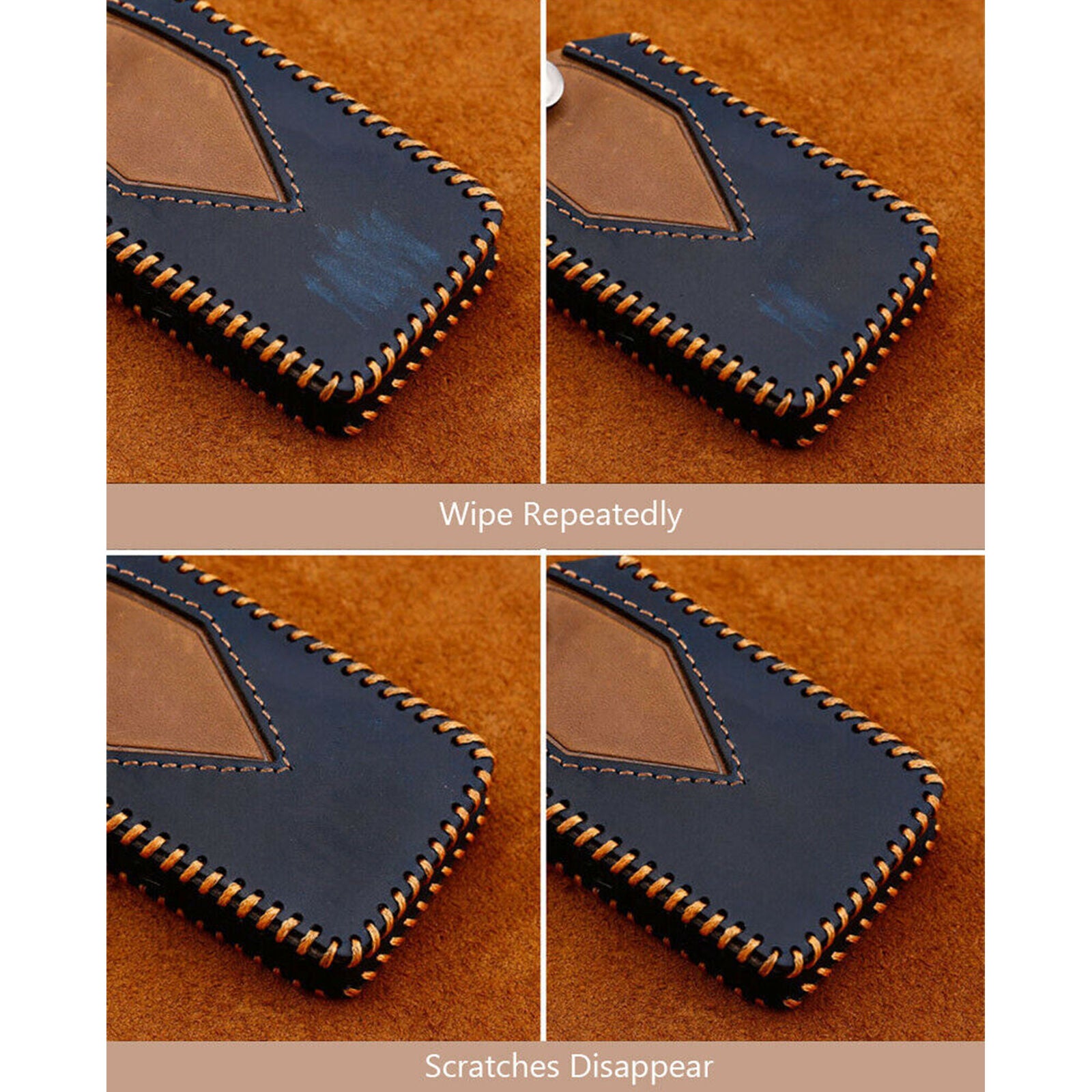 Real Leather Car Remote Key Fob Case Cover Bag Fit For Lincoln MKZ MKC MKX