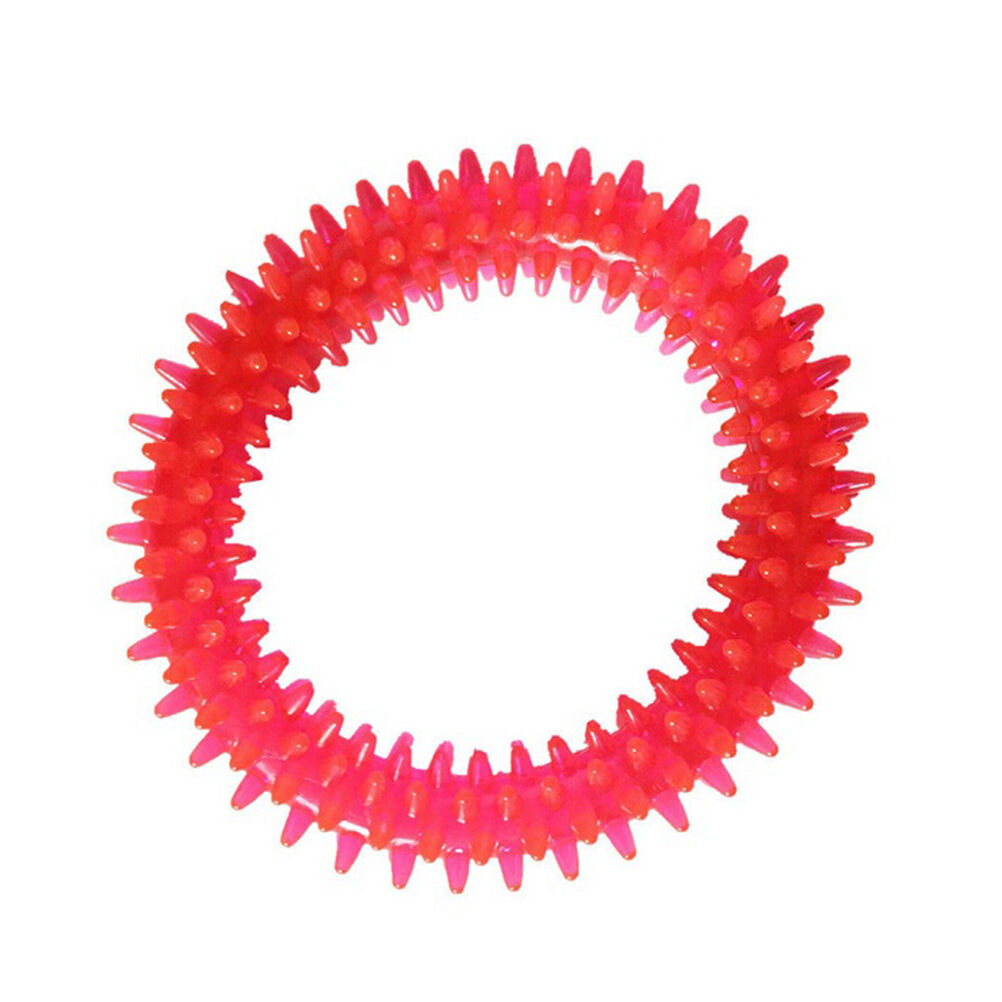 Non-toxic Rubber Pet Dog Puppy Dental Teeth Healthy Chew Biting Ring Play .l8