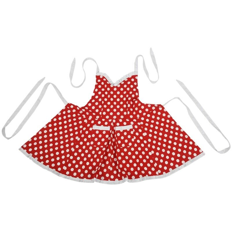 Lovely Sweetheart Red Retro Kitchen Aprons Woman Girl Cotton Polka Dot CookingS8